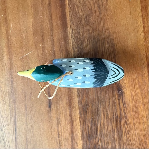 *VINTAGE* Mallard Duck Ornament - Wood - Christmas - Decor - 4.5” x 1.25” x 2.5” - Picture 5 of 6